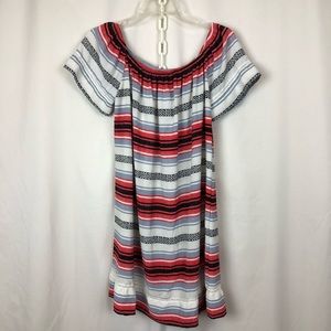 Xhilaration Orange, Blue, B&W Stripe Dress, Size M